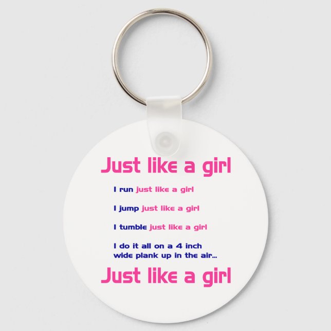 Gymnastics Like a Girl Key Ring (Front)