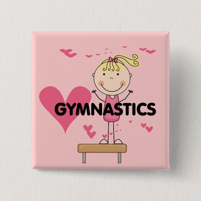 GYMNASTICS - Love Gymnastics Tshirts and Gifts 15 Cm Square Badge (Front)