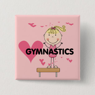 GYMNASTICS - Love Gymnastics Tshirts and Gifts 15 Cm Square Badge