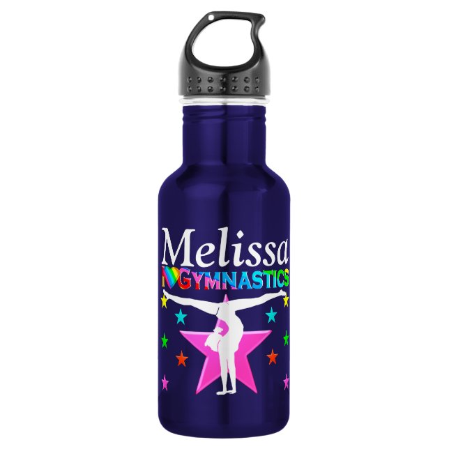 GYMNASTICS LOVE PERSONALIZED WATER BOTTLE (Front)