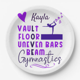Gymnastics Love Vault Floor Uneven Bars Beam  Paper Plate