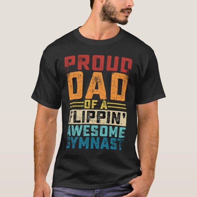Gymnastics men Dad Of Awesome Gymnast Dance Father T-Shirt (Front)