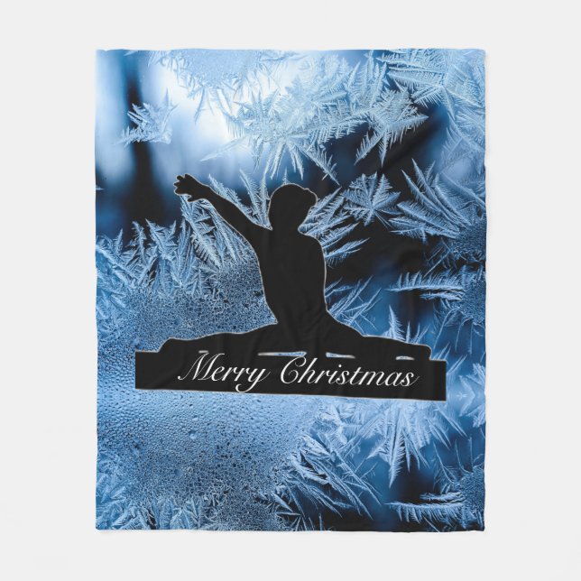 Gymnastics "Merry Christmas" Frozen   Fleece Blanket (Front)