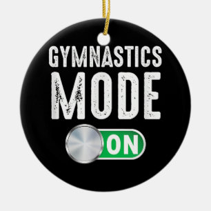 Gymnastics Mode On Cool Gymnast Athlete Ceramic Tree Decoration