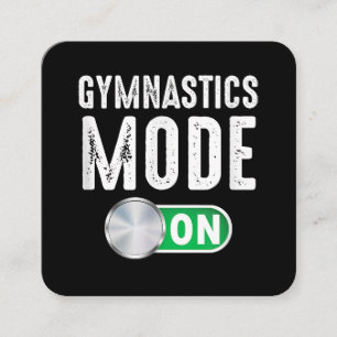 Gymnastics Mode On Cool Gymnast Athlete Coach Square Business Card