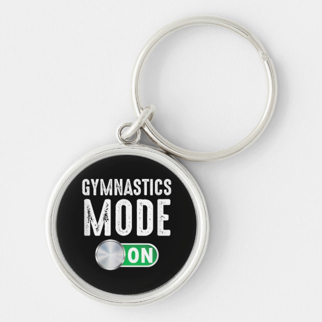 Gymnastics Mode On Cool Gymnast Athlete Key Ring (Front)