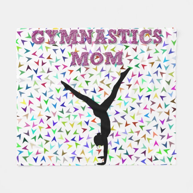 Gymnastics MOM fleece blanket. (Front (Horizontal))