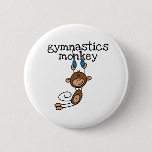 Gymnastics Monkey 6 Cm Round Badge