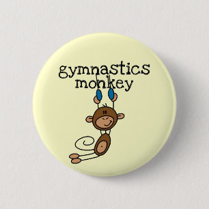 Gymnastics Monkey Tshirts and Gifts 6 Cm Round Badge