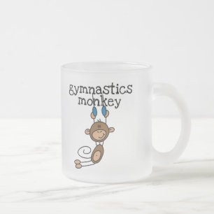 Gymnastics Monkey Tshirts and Gifts Frosted Glass Coffee Mug