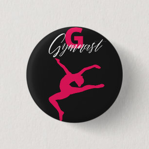 Gymnastics Monogram G is for Gymnast   3 Cm Round Badge