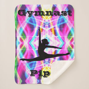 Gymnastics Multicolored Custom Sherpa Blanket