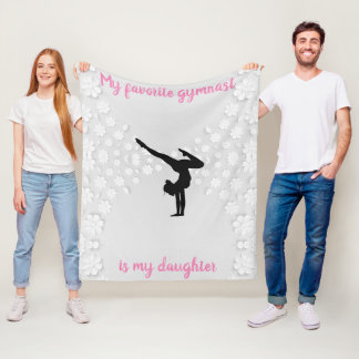 Gymnastics Mum - Favourite Gymnast is my Daughter Fleece Blanket