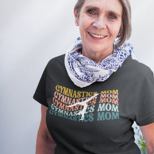 Gymnastics Mum Handstand Retro Wave Typography T-Shirt