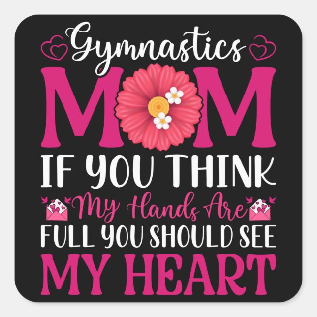 Gymnastics Mum Square Sticker (Front)