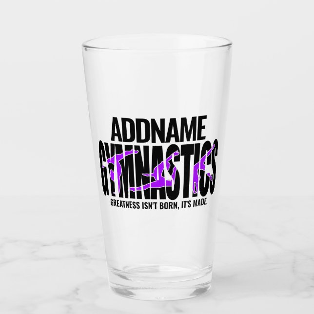 Gymnastics NAME Acrobatic Team Handspring Gymnast Glass (Front)