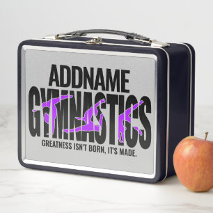 Gymnastics NAME Acrobatic Team Handspring Gymnast Metal Lunch Box