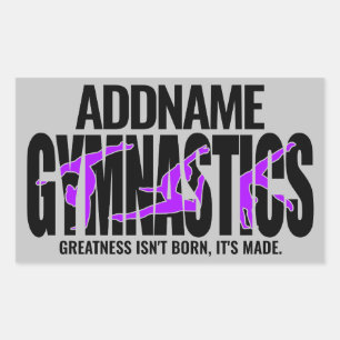 Gymnastics NAME Acrobatic Team Handspring Gymnast  Rectangular Sticker