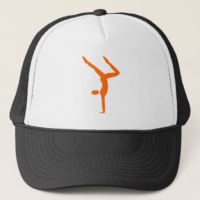 Gymnastics - Orange Trucker Hat (Front)