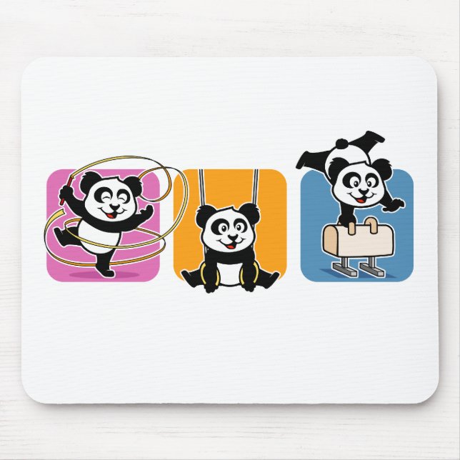 Gymnastics Pandas Mouse Mat (Front)