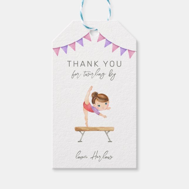 Gymnastics Party Favour Tag (Front)