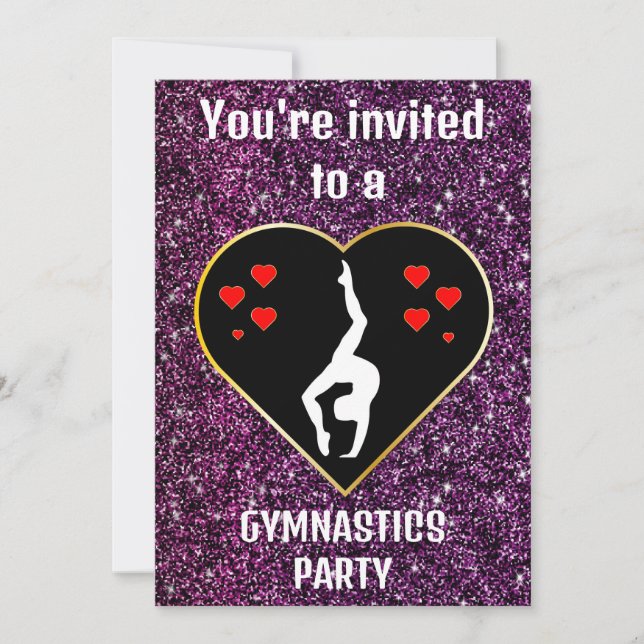 Gymnastics Party Invitation (Front)