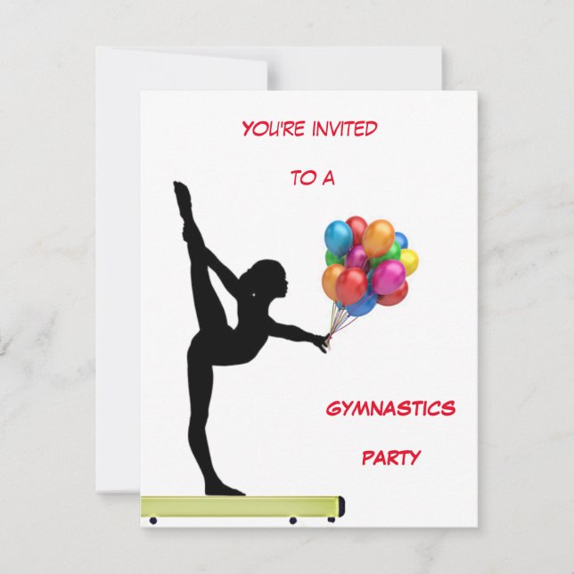 Gymnastics Party Invitation (Front)