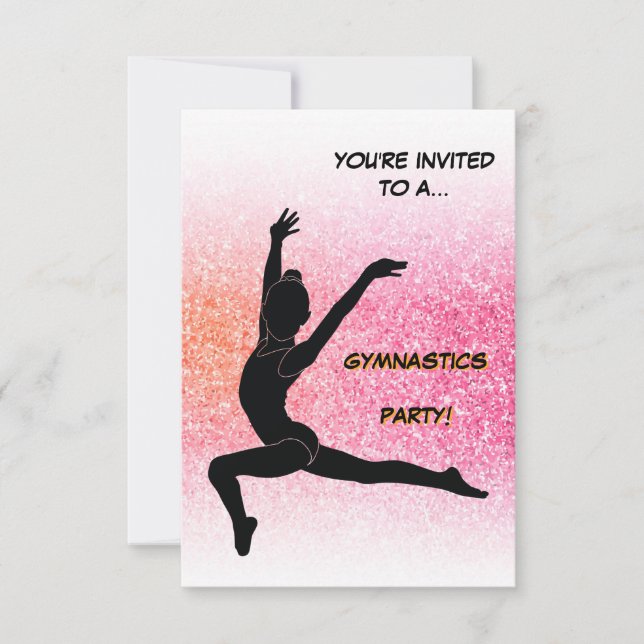 Gymnastics Party Invitation (Front)