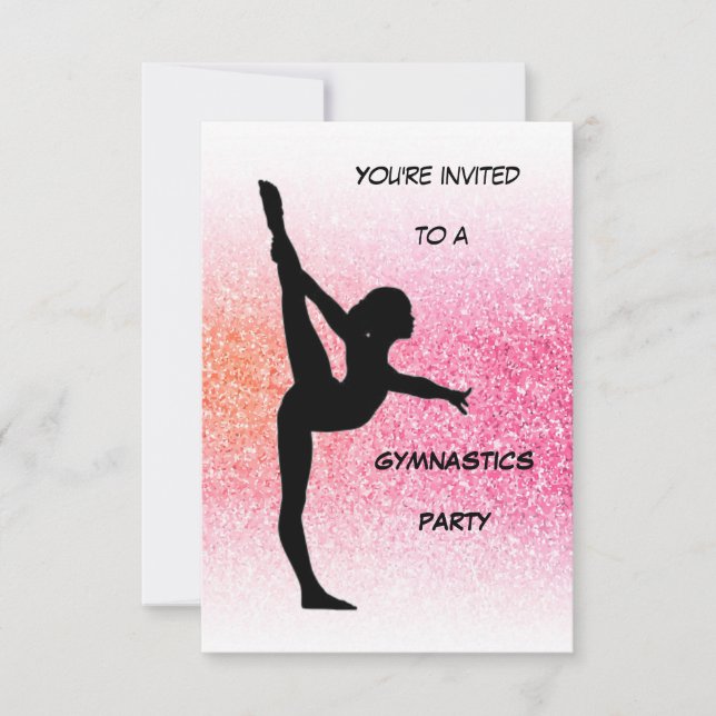 Gymnastics Party Invitation (Front)