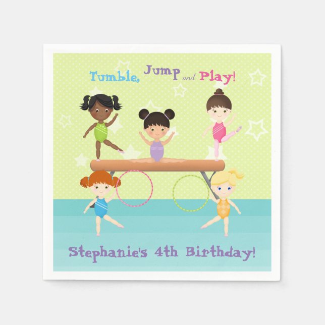 Gymnastics Party Napkin (Front)