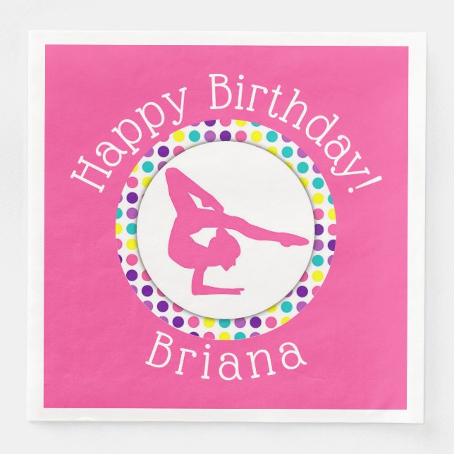 Gymnastics Party Paper Dinner Napkins (Front)