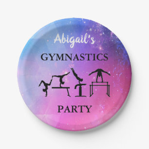 Gymnastics Party Paper Plates w/ Her Name!