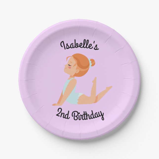 Gymnastics Party Personalised Plates (Front)