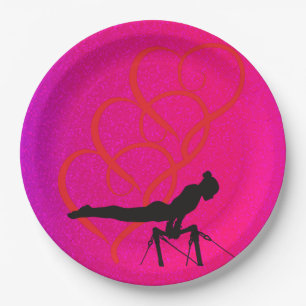Gymnastics party plates for girl's.
