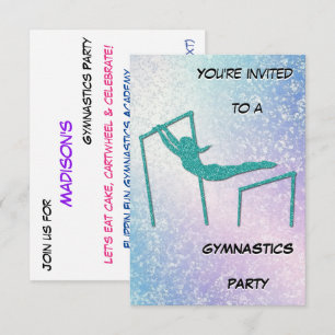 Gymnastics Party Shimmer Invitation