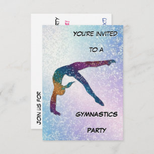 Gymnastics Party Shimmer Invitation