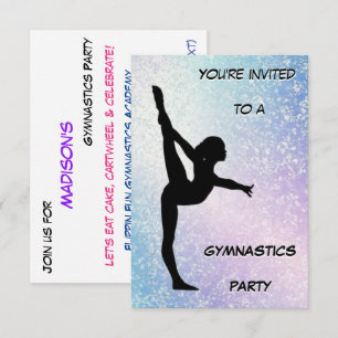 Gymnastics Party Shimmer Invitation