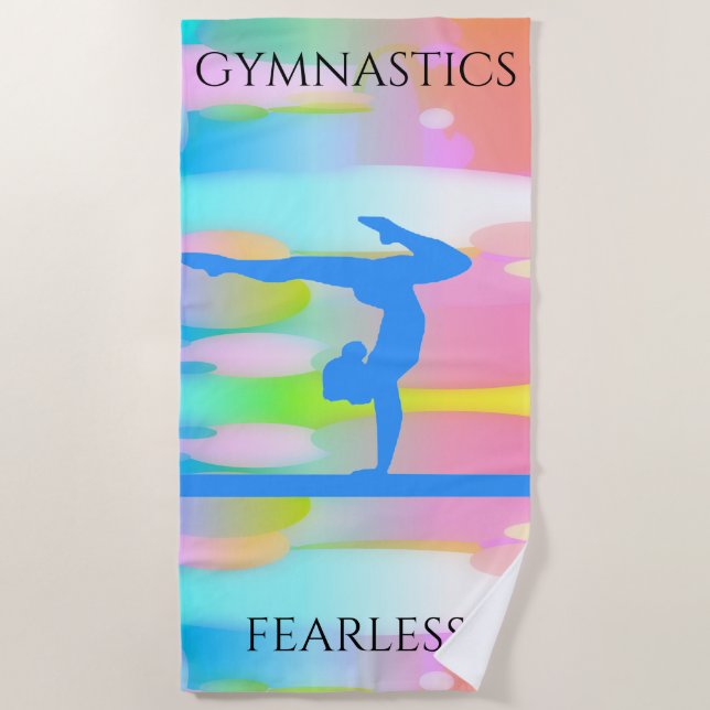 GYMNASTICS PASTEL CAMOUFLAGE BEACH TOWEL! TOWEL (Front)