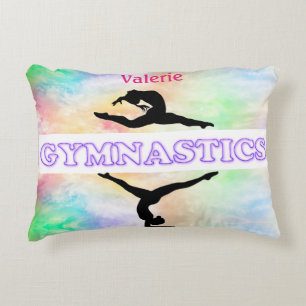 Gymnastics Pastel Girls Fleece Blanket Decorative Cushion