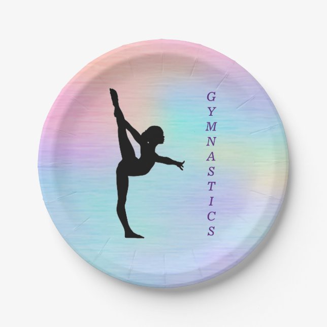 Gymnastics Pastel Paper Plates (Front)