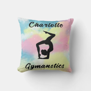 Gymnastics Pastel Pink Blue Yellow Personalised Cushion