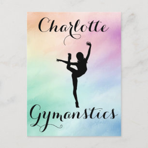 Gymnastics Pastel Purple Green Personalised Postcard