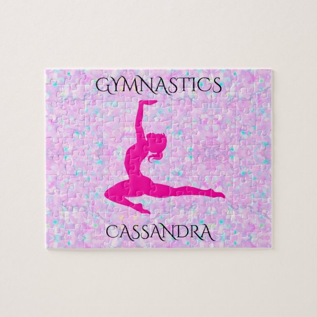GYMNASTICS pastel puzzle with personalised name (Horizontal)