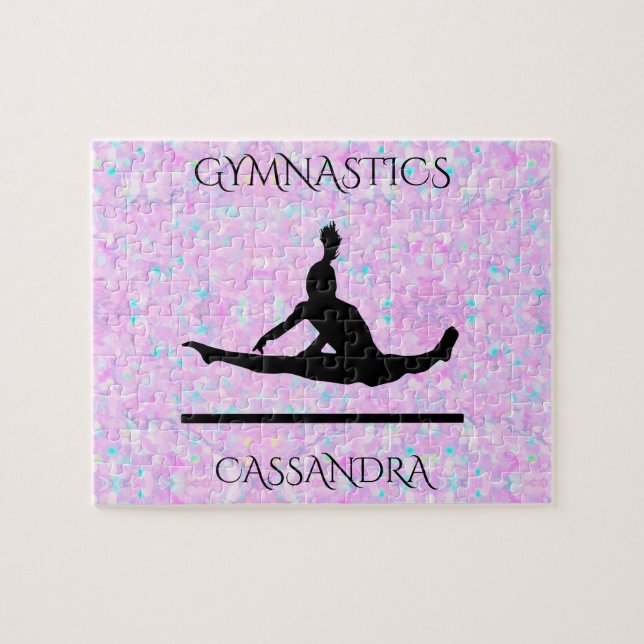 GYMNASTICS pastel puzzle with personalised name (Horizontal)