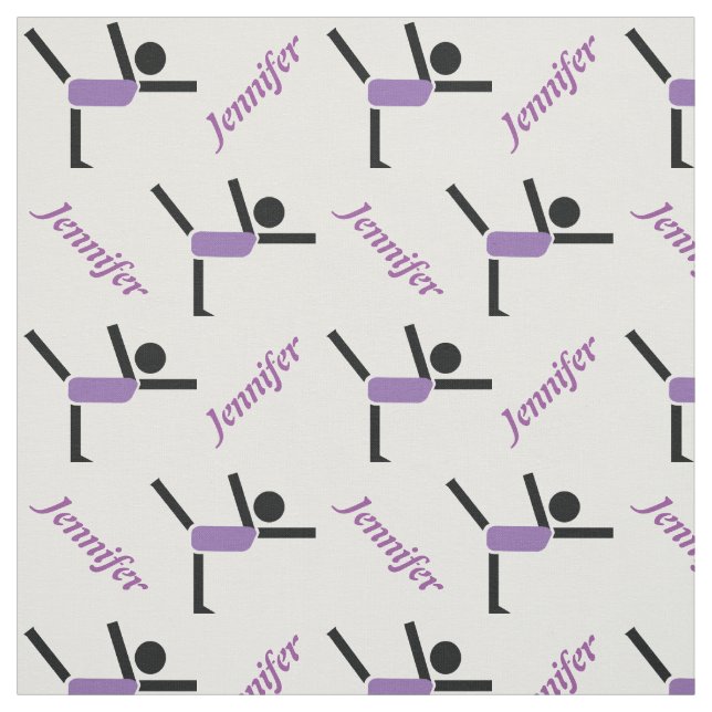 Gymnastics performer and your name personalised fabric (Swatch)