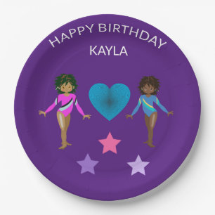 Gymnastics personalised BIRTHDAY PAPER PLATES