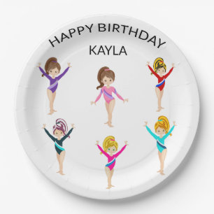 Gymnastics personalised BIRTHDAY PAPER PLATES