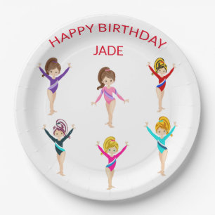 Gymnastics personalised BIRTHDAY PAPER PLATES