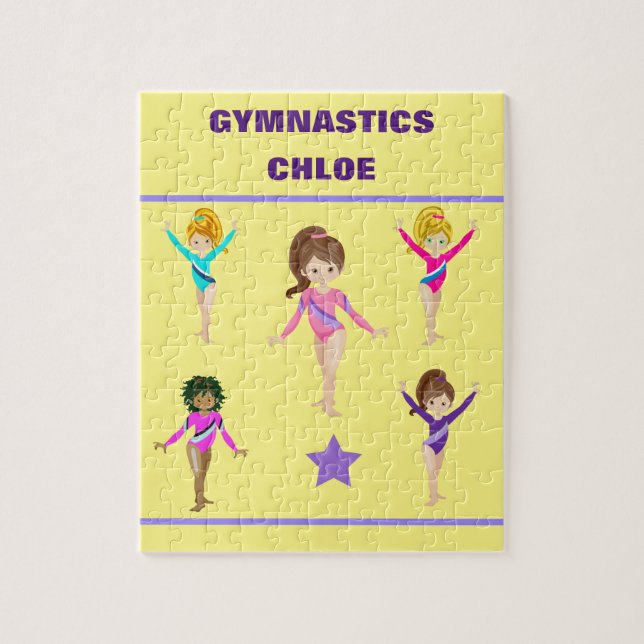 Gymnastics personalised gymnast girl's puzzle. jig jigsaw puzzle (Vertical)