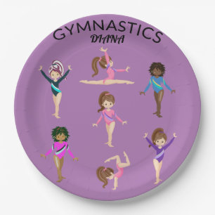 Gymnastics personalised gymnast PAPER PLATES